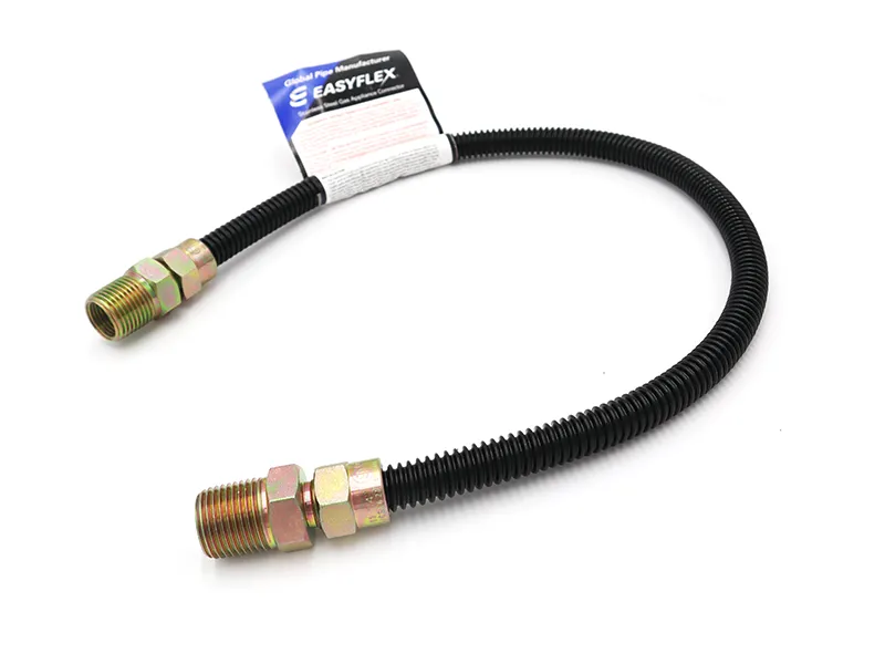 3/8" OD (1/4” ID) <br> Black Coated <br> Stainless Steel <br> Gas Connector