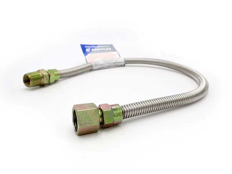 3/8" OD (1/4” ID) <br> Uncoated <br> Stainless Steel <br> Gas Connector