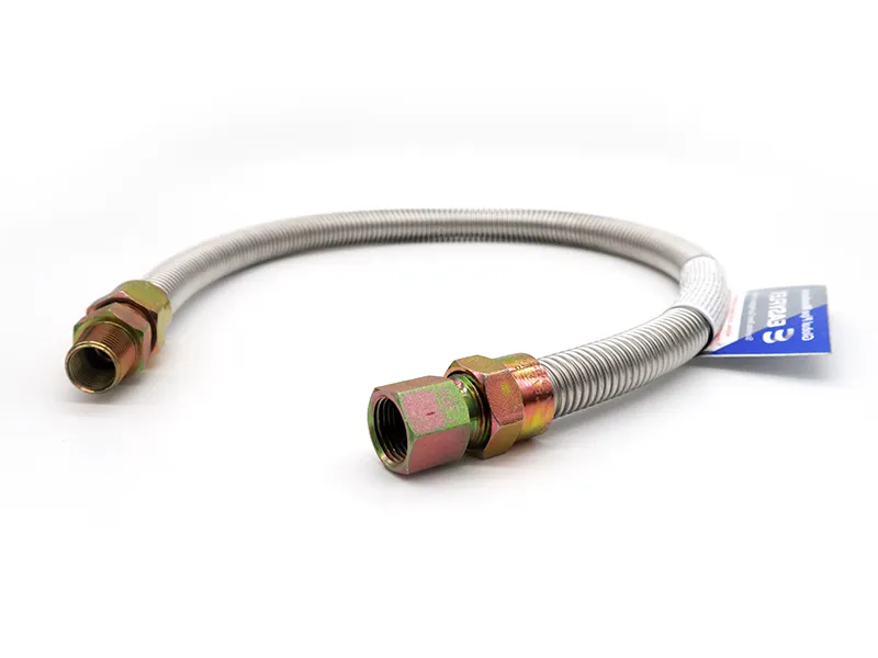 1/2" OD (3/8” ID) <br> Uncoated <br> Stainless Steel <br> Gas Connector